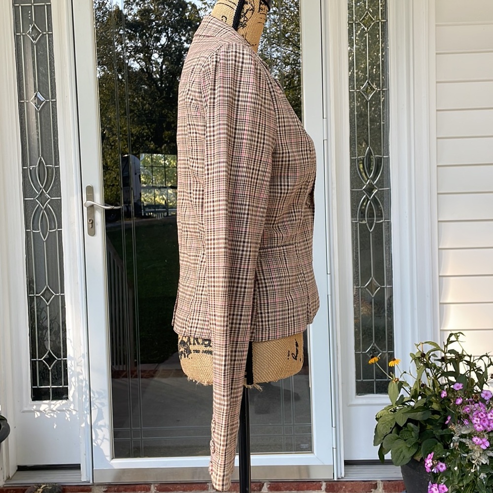 Roxy Plaid Suit Jacket Size Medium. - image 5